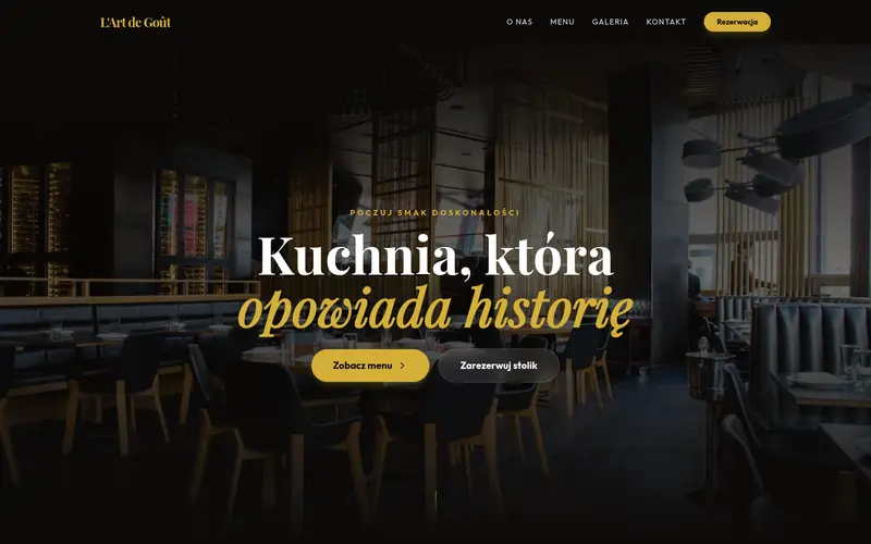 Zrzut ekranu strony L'Art de Goût — gastronomia
